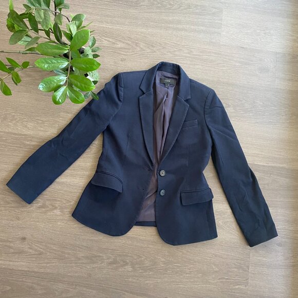 J. Crew Navy Blue Double Button Blazer - Picture 2 of 10